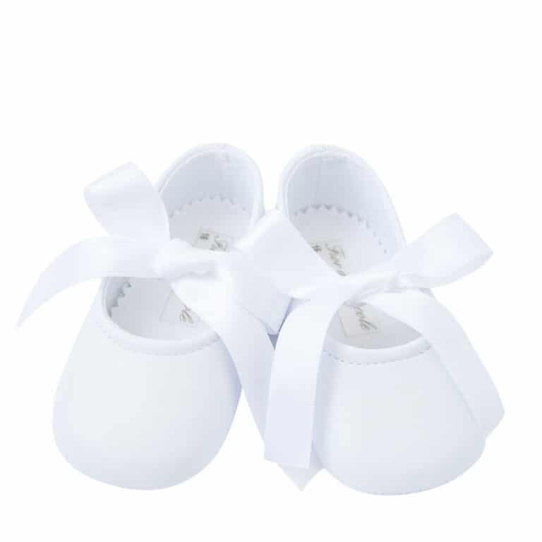 Ballerina Neonata Battesimo Nappa con nastro raso - Coccole Store