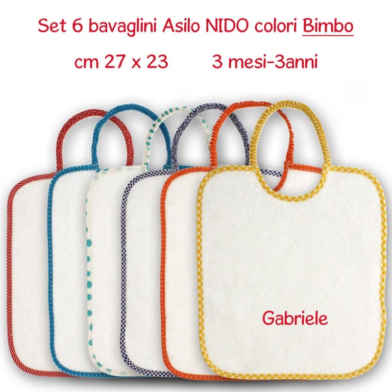 Bavaglini Personalizzati Nido 6 pezzi- Bimbo