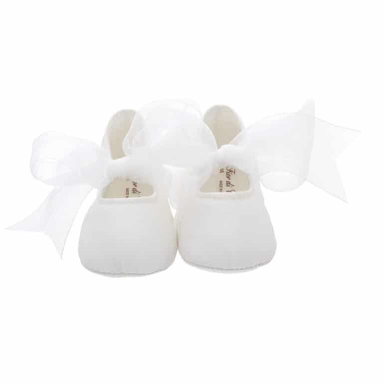 Ballerina Neonata Battesimo in seta con nastro organza - Coccole Store