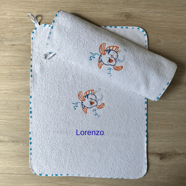 Set Asciugamani Asilo Personalizzati Pesciolino