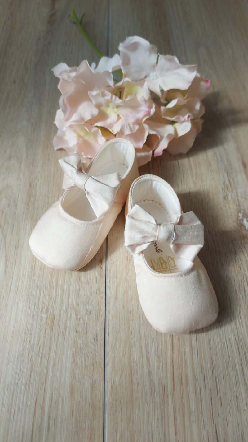 Ballerina Neonata Battesimo con fiocco in Seta