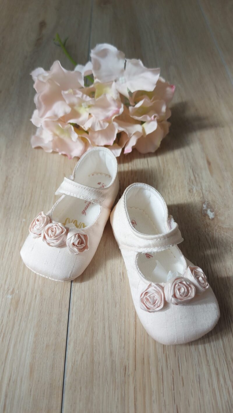 Ballerina Neonata Battesimo con Rose di Seta