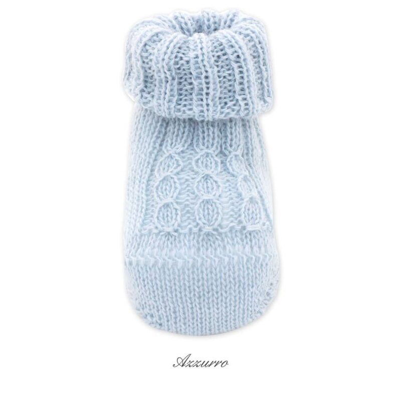 Scarpine Neonato in Maglia con Trecce - Pura Lana - immagine 5