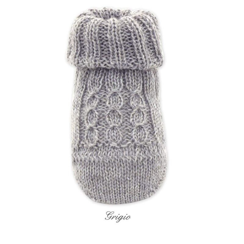 Scarpine in maglia neonato con trecce- Cotone - immagine 6