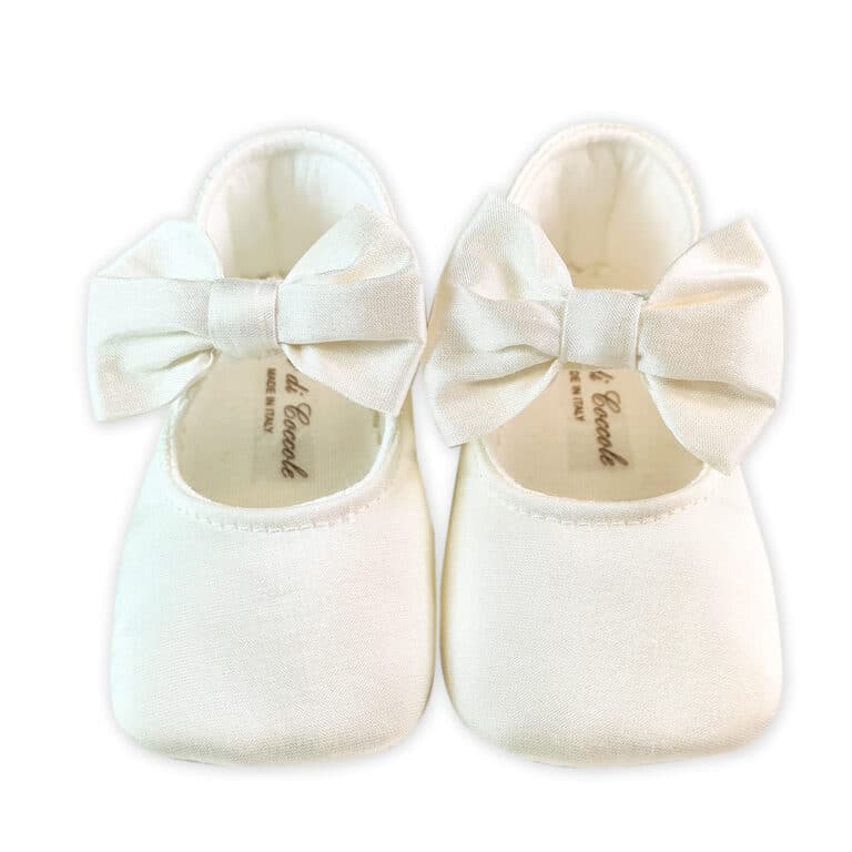 Ballerina Neonata Battesimo con fiocco in Seta - Coccole Store