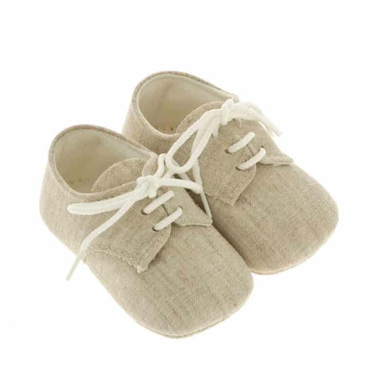 Scarpe Da Culla In Lino Beige Neonato MAYORAL 9401 - Luxurykids
