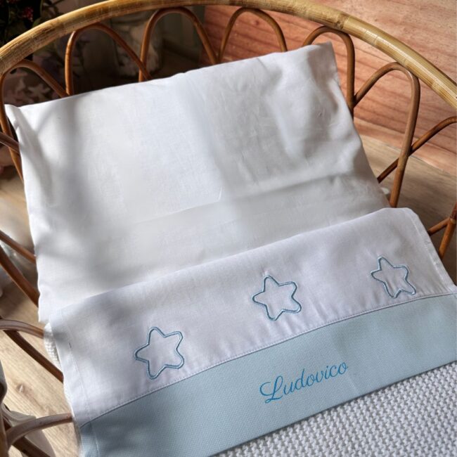 Lenzuolino neonato personalizzato culla stelline in cinque colori