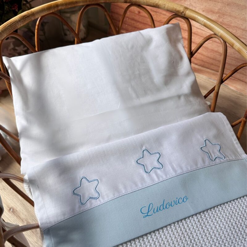 Lenzuolino neonato personalizzato culla stelline in cinque colori