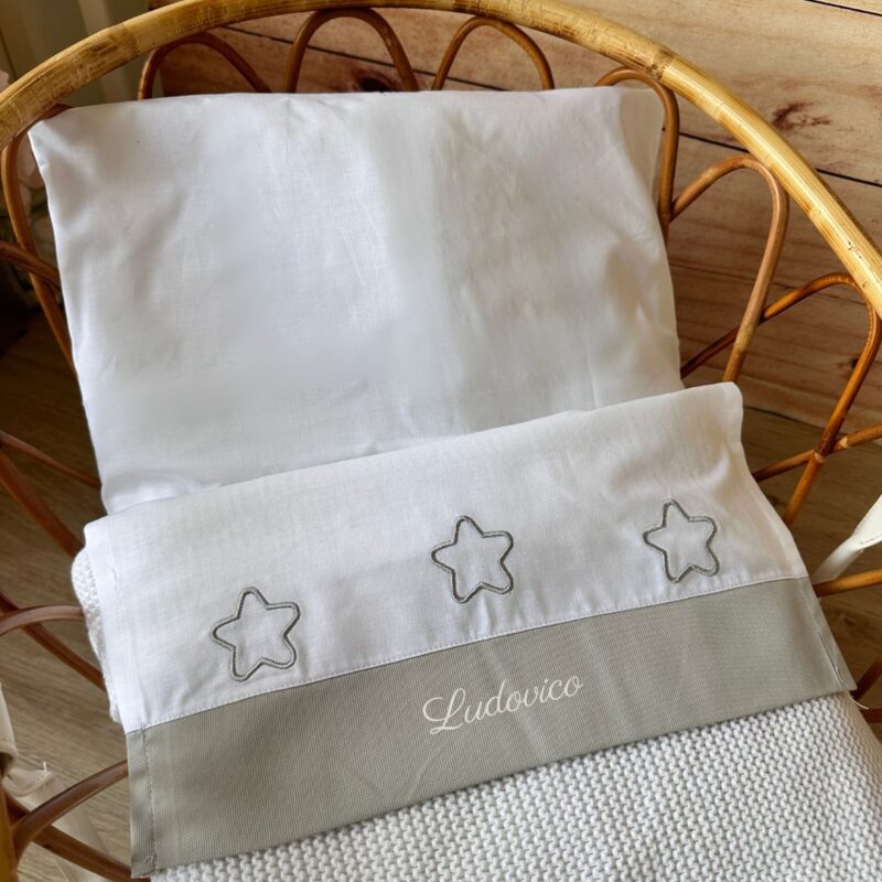 Lenzuolino neonato personalizzato culla stelline in cinque colori