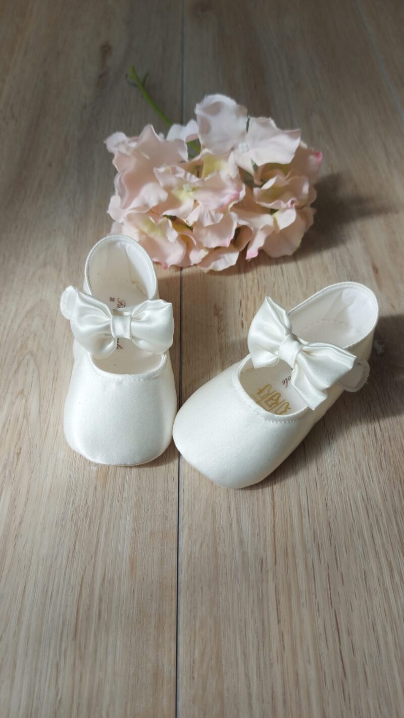 Ballerina Neonata Battesimo con fiocco in Seta