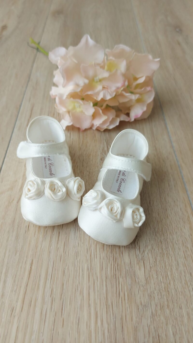 Ballerina Neonata Battesimo con Rose di Seta