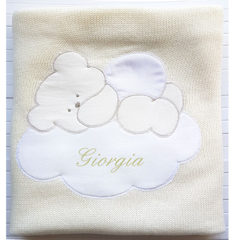 Copertina Personalizzata in maglia Panna