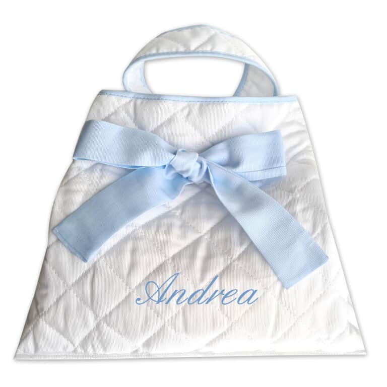 Borsa Beauty Case Personalizzata Neonato Bco-Azzurro - Coccole Store