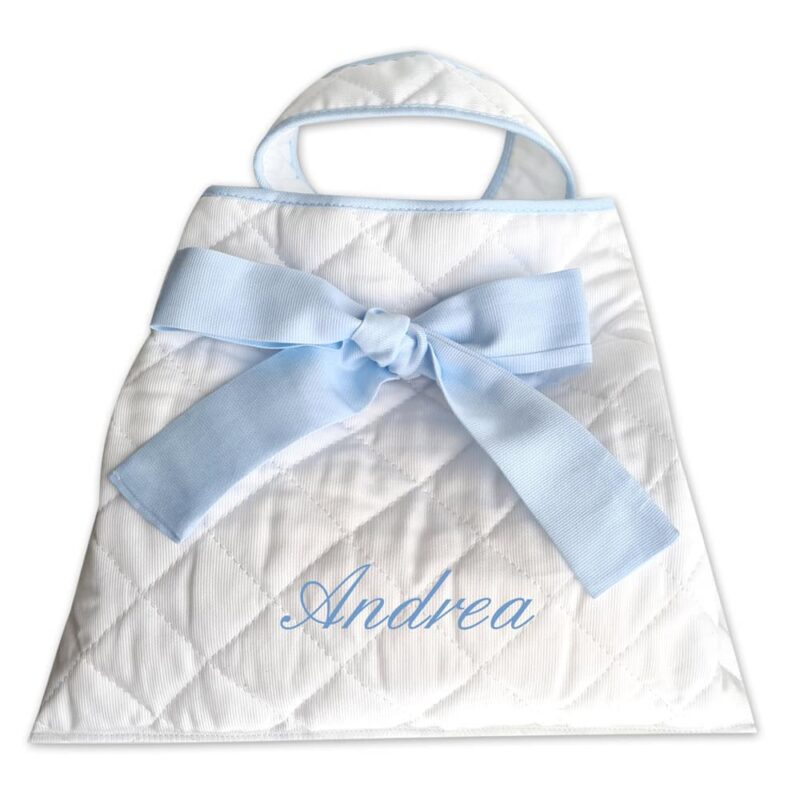 Borsa Beauty Case Personalizzata Neonato Bco-Azzurro