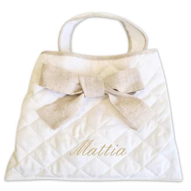 Borsa Beauty Case Personalizzata Neonato Bco-Ecru