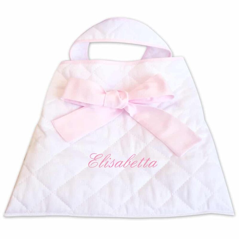 Borsa Beauty Case Personalizzata Neonato Bco-Rosa