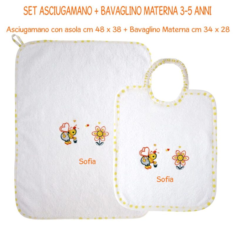 Bavaglino e Asciugamano Personalizzati Materna Apina - immagine 2