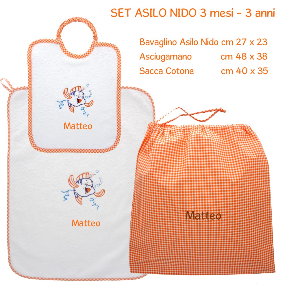 Set Asilo Personalizzato Nido Pesciolino - Coccole Store