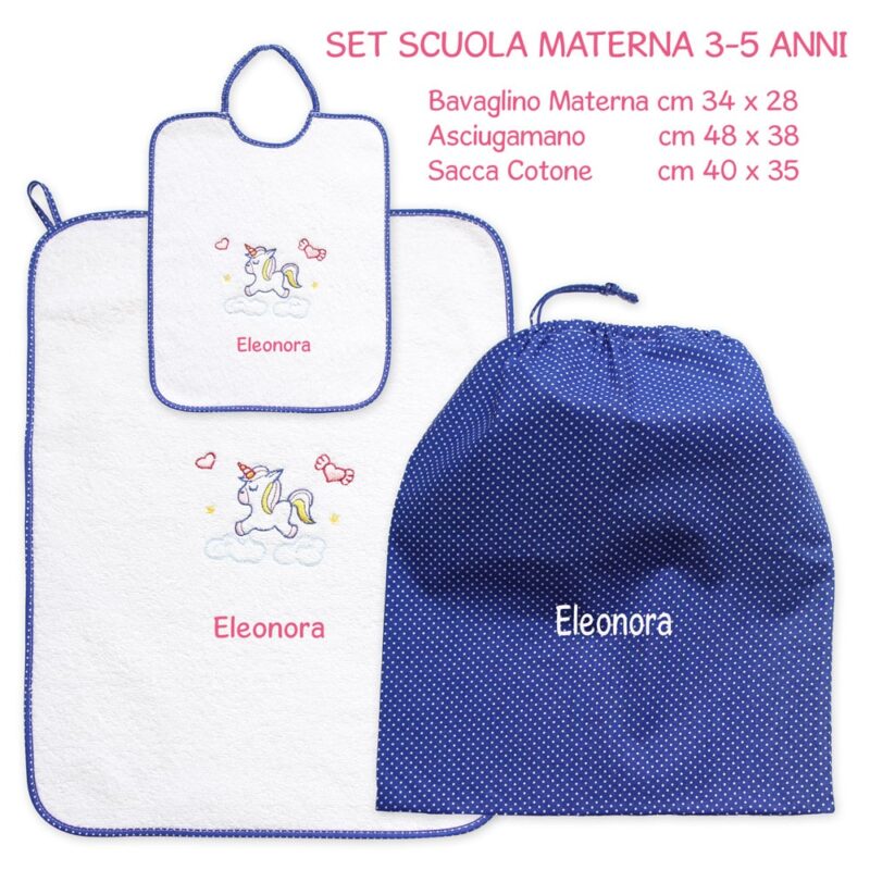 Set Asilo Personalizzato Materna Unicorno - immagine 2