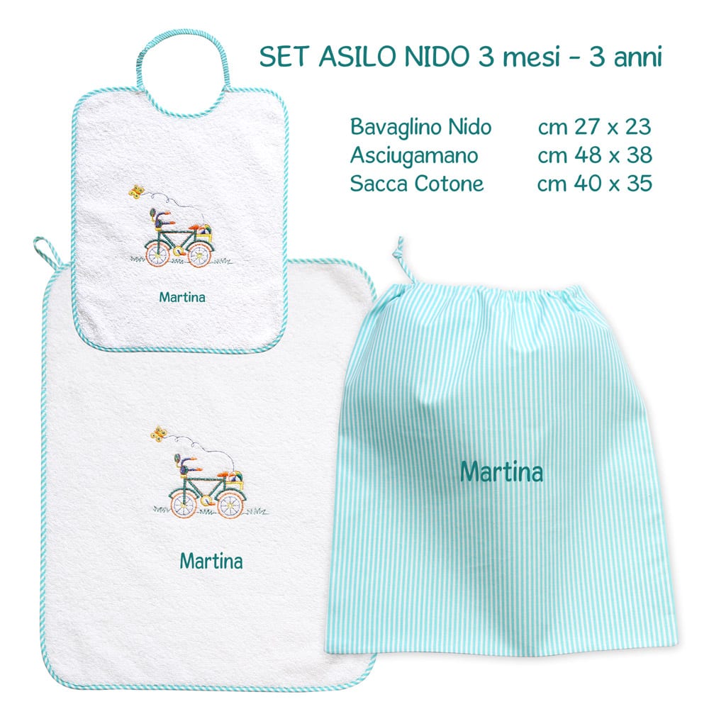 Set Asilo Nido personalizzato con nome - 3 pezzi