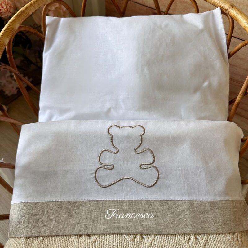 Lenzuolino neonato personalizzato Culla Orsetto in cinque colori