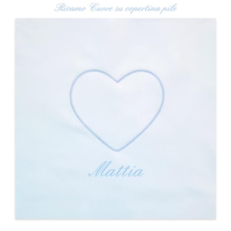 Copertina personalizzata Pile cuore in cinque colori