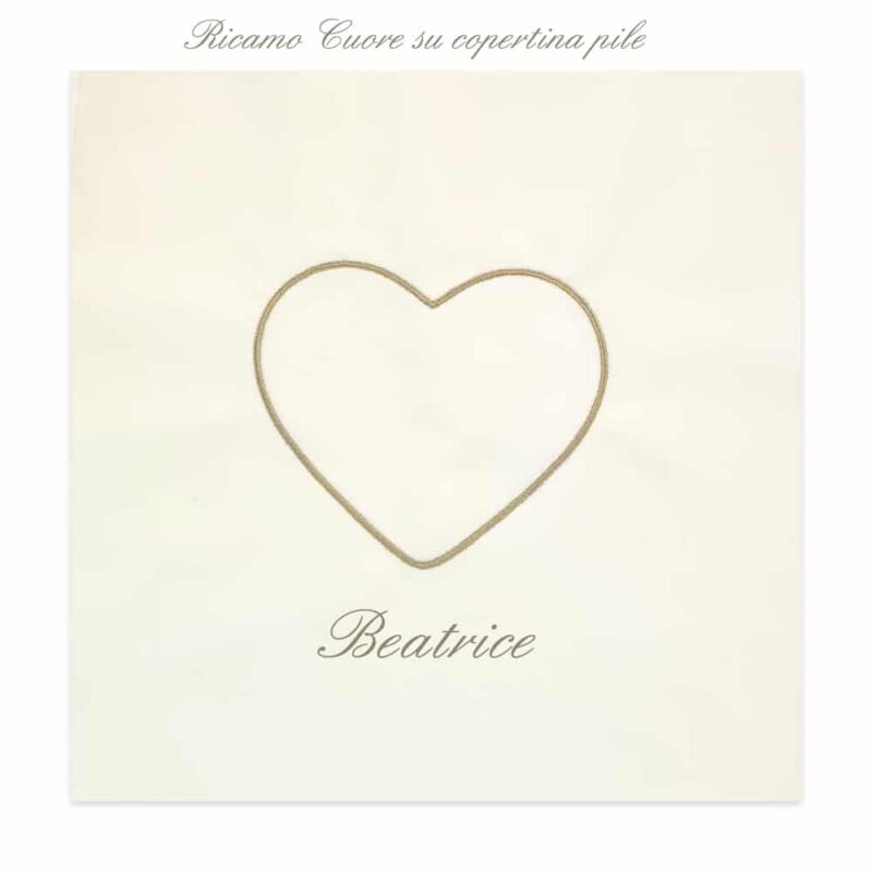 Copertina personalizzata Pile cuore in cinque colori