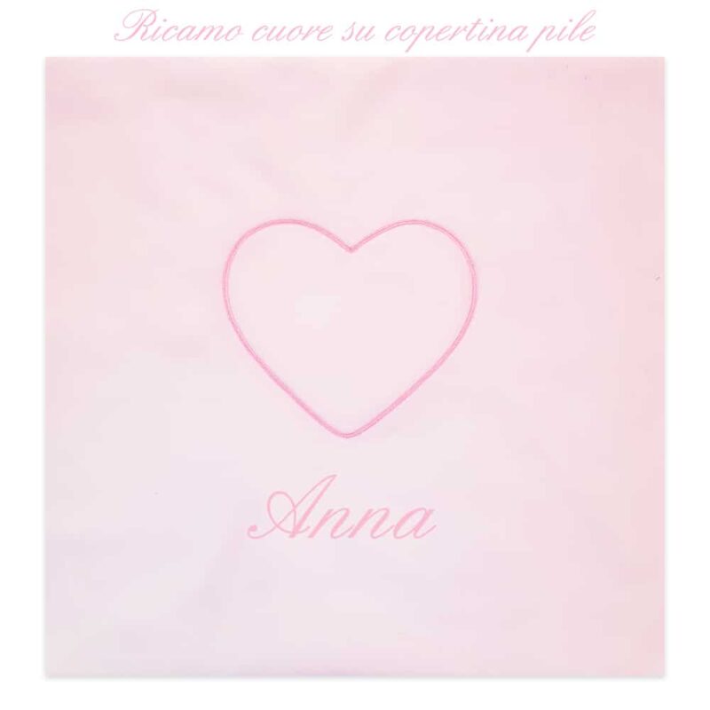 Copertina personalizzata Pile cuore in cinque colori