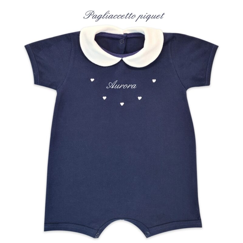 Pagliaccetto Personalizzato Neonato Cuoricini