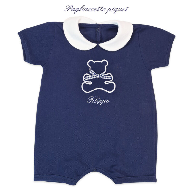 Pagliaccetto Personalizzato Neonato COTONE ORSETTO in cinque colori