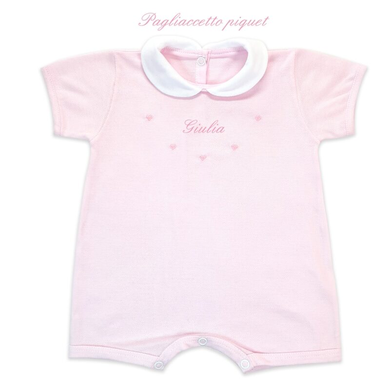 Pagliaccetto Personalizzato Neonato Cuoricini