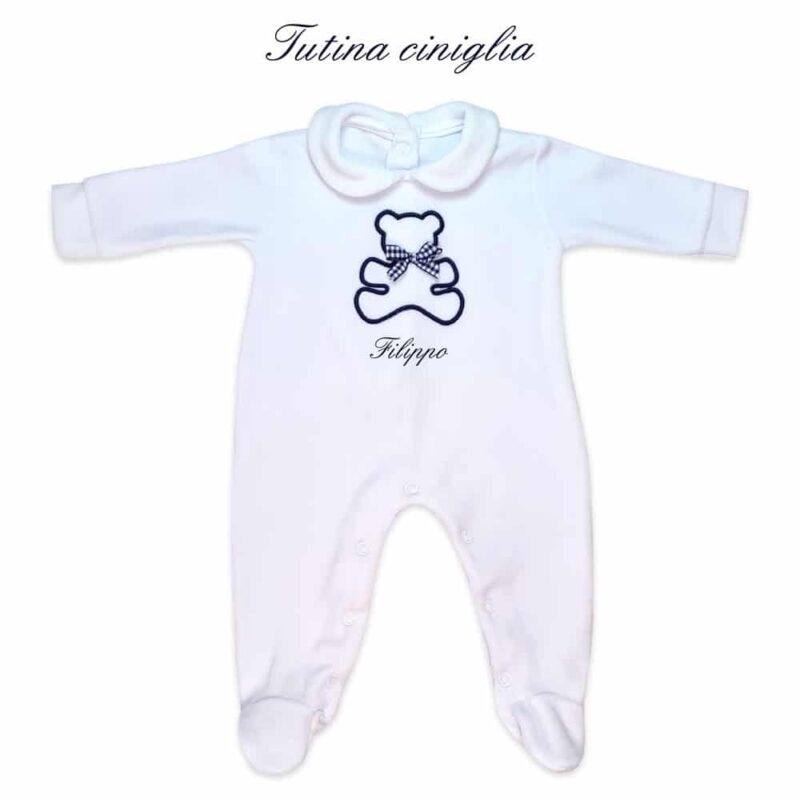 Tutina Neonato Personalizzata CINIGLIA Orsetto in cinque colori
