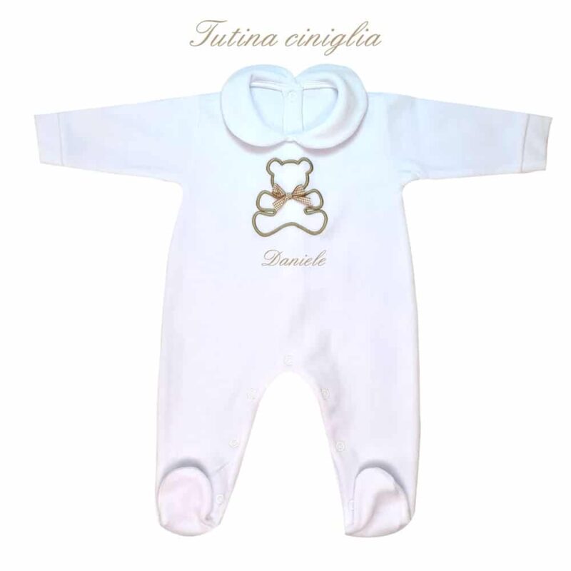 Tutina Neonato Personalizzata CINIGLIA Orsetto in cinque colori