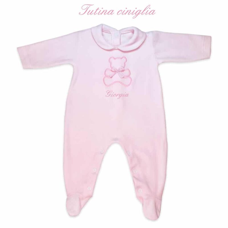 Tutina Neonato Personalizzata CINIGLIA Orsetto in cinque colori