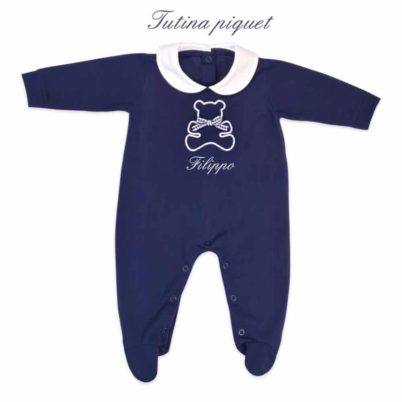 Tutina Personalizzata Neonato COTONE ORSETTO in cinque colori