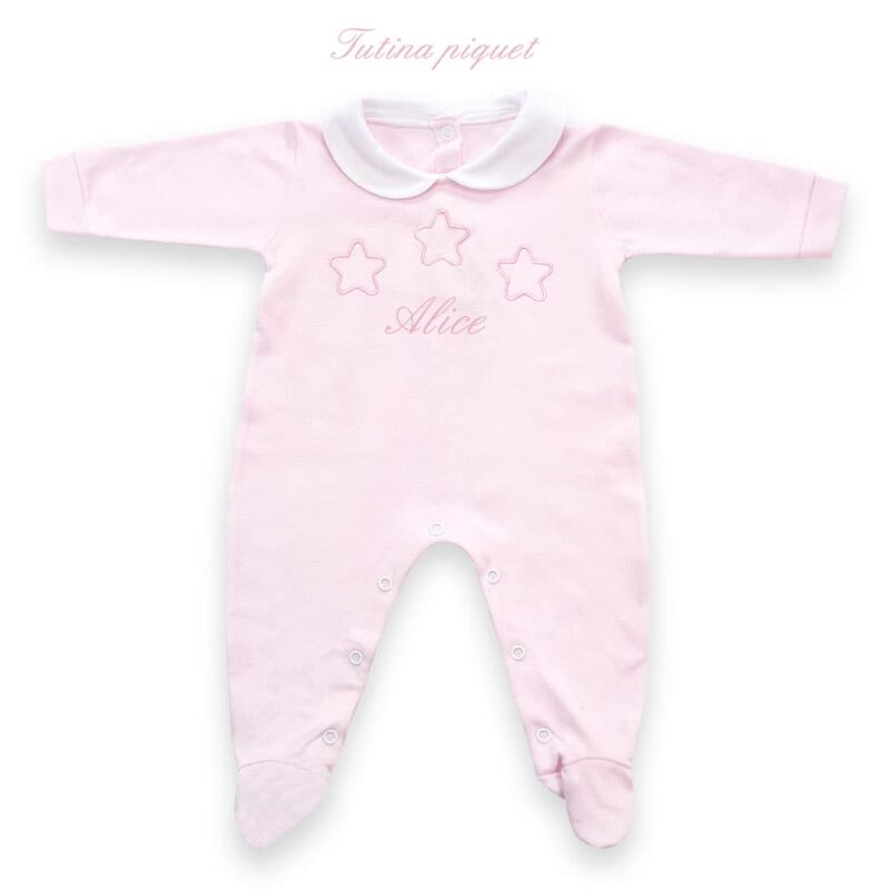 Tutina Personalizzata Neonato in COTONE stelline in cinque colori