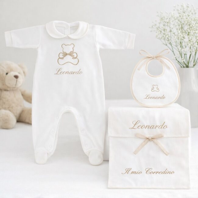 Corredino Personalizzato Nascita Orsetto 3 pezzi