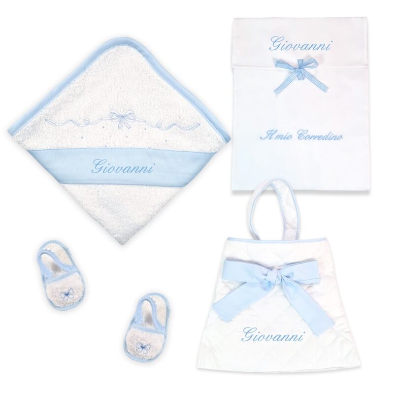 Corredino Personalizzato Bagnetto Nodo d'Amore 3 pezzi