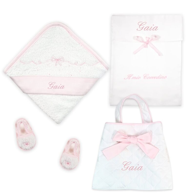 Corredino Personalizzato Bagnetto Nodo d'Amore 3 pezzi - immagine 3