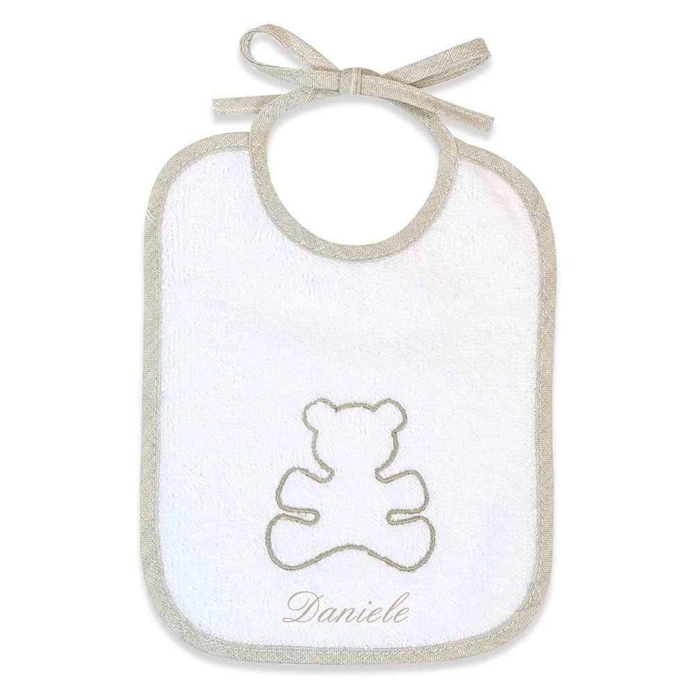 Bavaglino Personalizzato Con Foto E Scritta – Regalo Di Nascita Originale Per Bambino/a, Cotone, Bordo Rosa