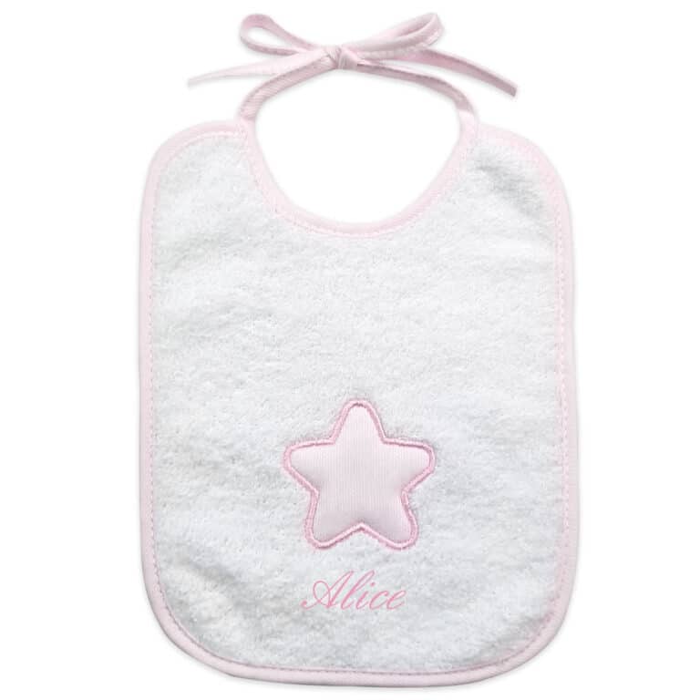 Bavaglino neonato personalizzato Stellina in spugna - Coccole Store