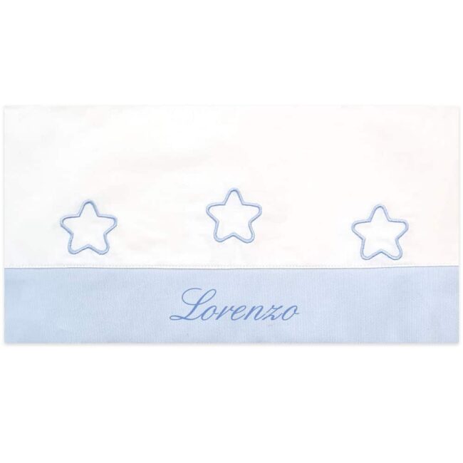 Lenzuolino personalizzato lettino stelle in cinque colori