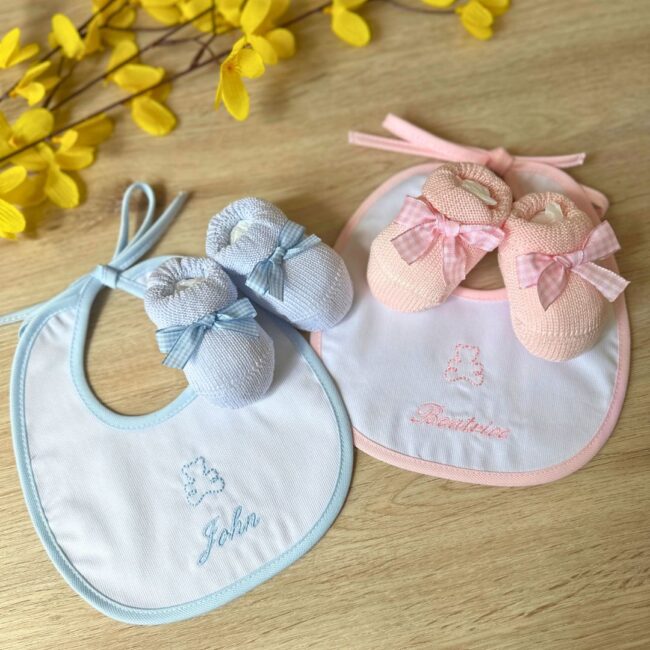 set regalo bavaglino babbucce