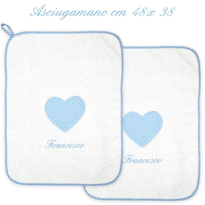 Set Asciugamani Asilo Personalizzati Cuore - immagine 5