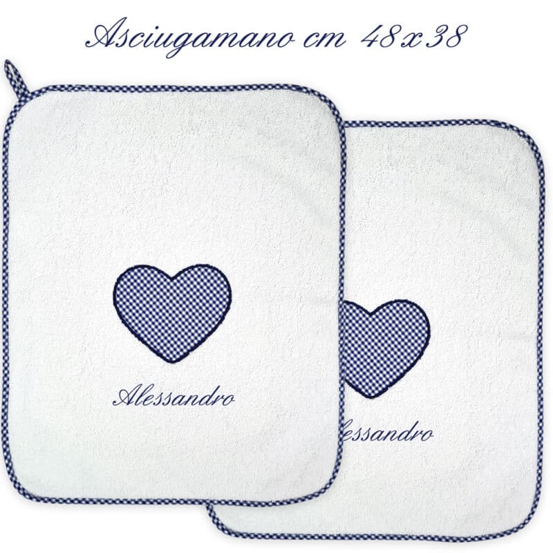 Set Asciugamani Asilo Personalizzati Cuore - immagine 4