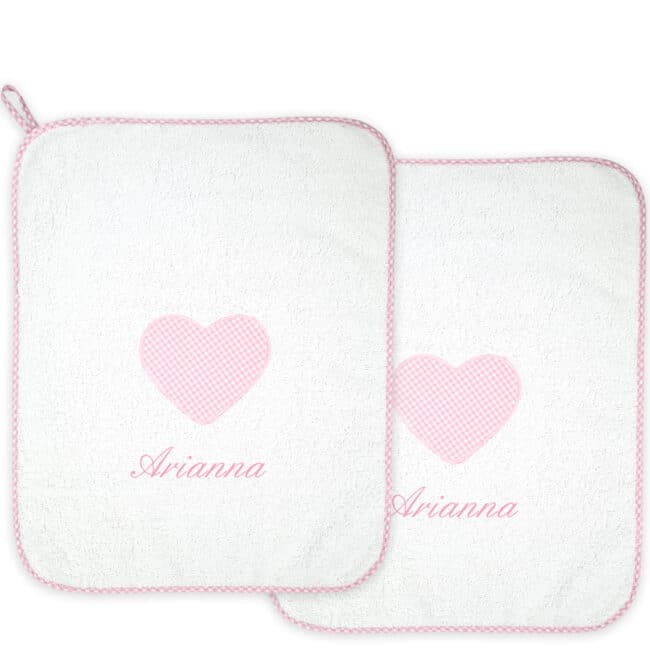 Set Asciugamani Asilo Personalizzati Cuore