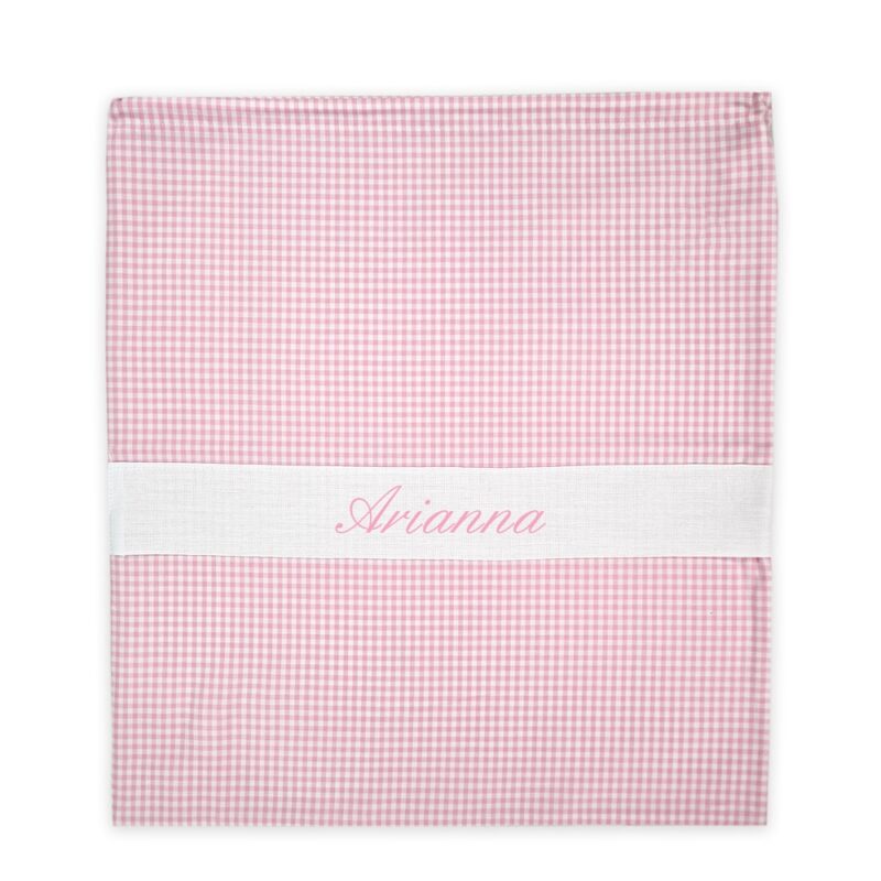 Sacca Corredino Personalizzata Vichy Rosa- 2pz - immagine 3