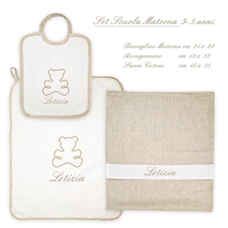 Set Asilo Scuola Materna Personalizzato Orsetto - immagine 3