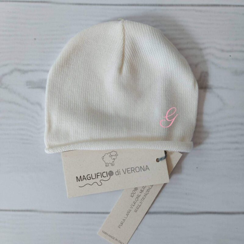 Cuffietta neonato in puro cotone personalizzata