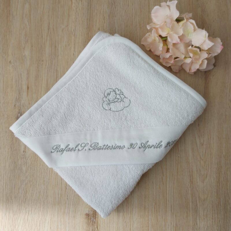 Set Battesimo angioletto con telo spugna Personalizzato